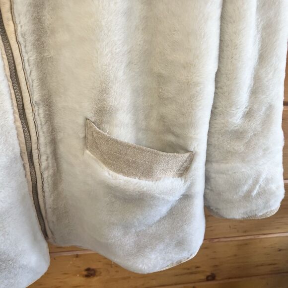 WINLIT New York Leather  Faux Fur Reversible S Hooded Jacket Womens Medium VTG - Picture 7 of 8